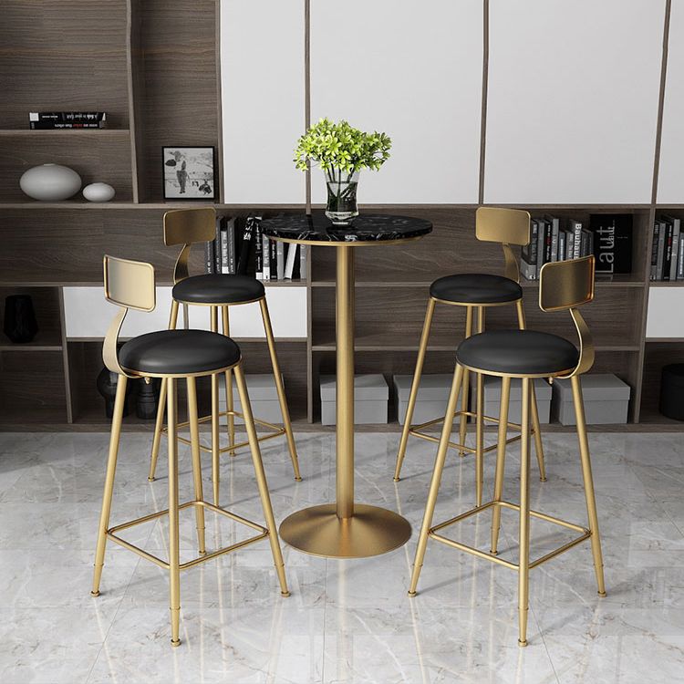 Stone Bar Table Glam Pedestal Bar Height Pub Table for Indoor