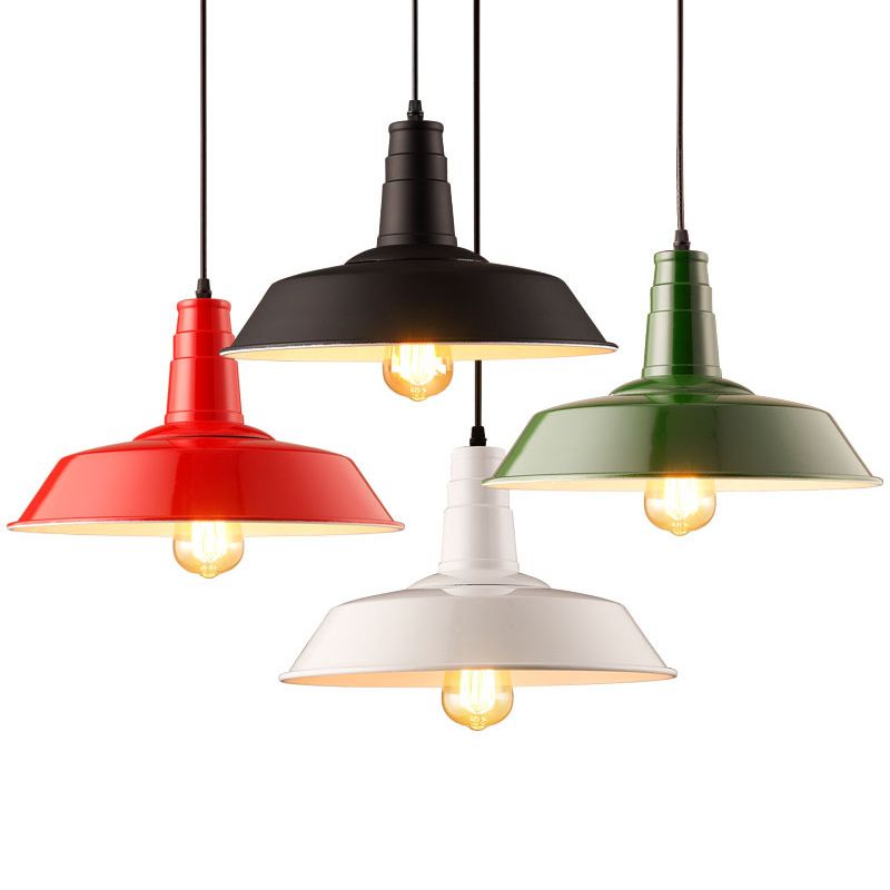 1 Light Barn Ceiling Pendant Industrial Style Metal Hanging Light Fixtures for Restaurant