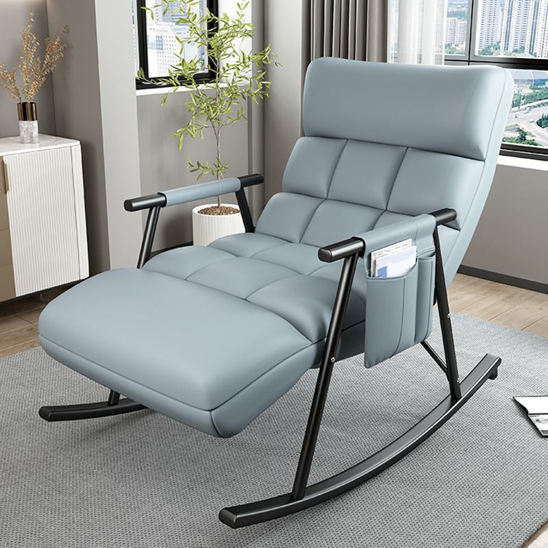 Contemporary Rocking Chair Cotton Upholstered Tufted Wing Chair Back Indoor Rocking Chair