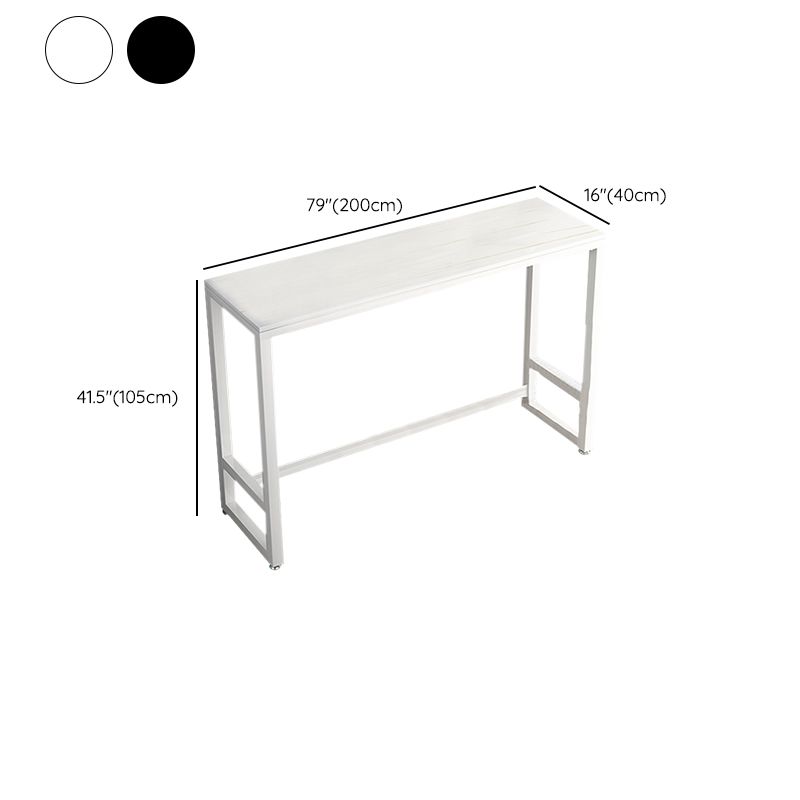 Matte Finish Rectangle Pub Table with Metal Frame for Living Room