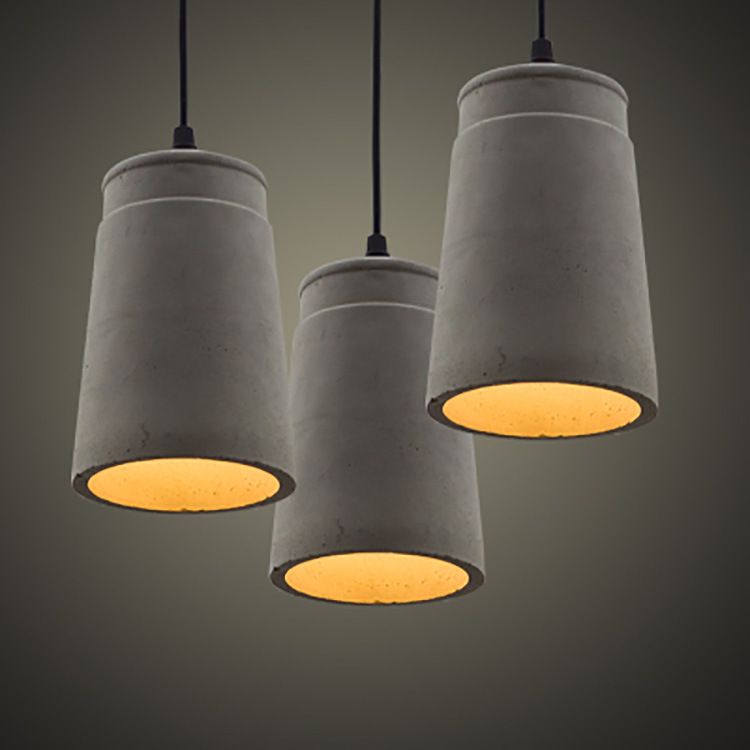 Ciment 1-Light suspendu lampe, éclairage pendentif gris gris minimaliste pour salle à manger du salon