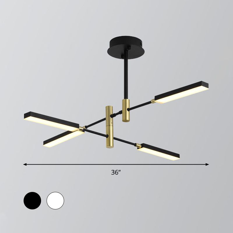 Black and Gold/White and Gold Sottofilico Sputnik Light Contemporary 4/6 Light Acrilic Candelier in terza marcia