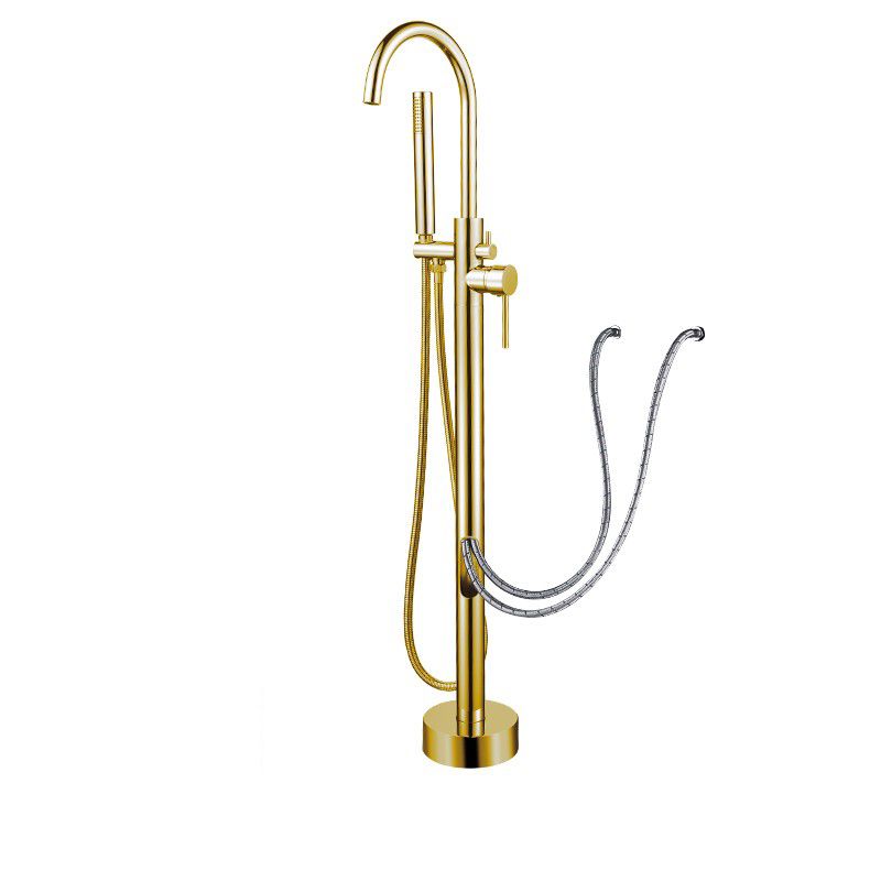 Modern Style Freestanding Tub Filler Copper Floor Mount Freestanding Tub Filler