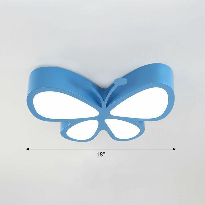 Vlinder LED Flush Mount Light Cartoon Metal Flushmount Plafond Lamp voor Nursery