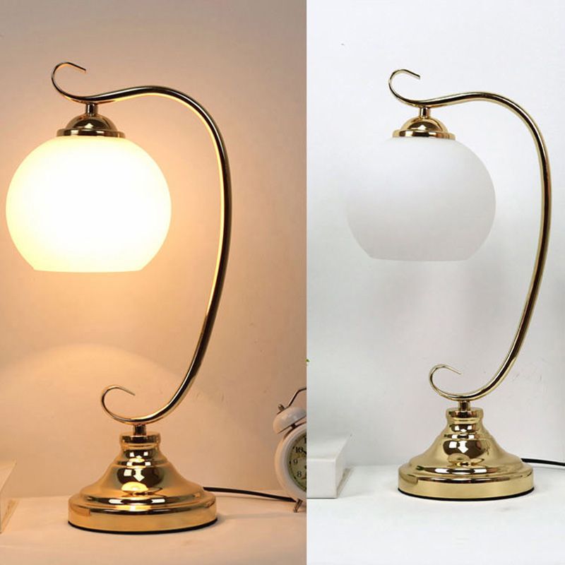 Modern Style Dome Night Table Lamp Glass One Light Nightstand Lamp