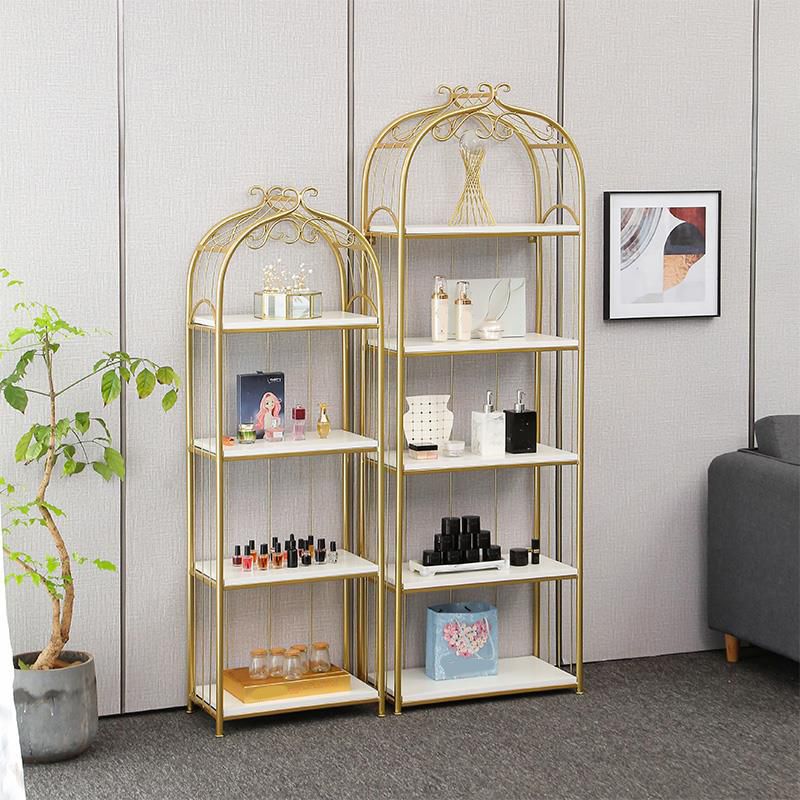 Gold Modern Bookshelf Etagere Metal Open Bookcase for Living Room