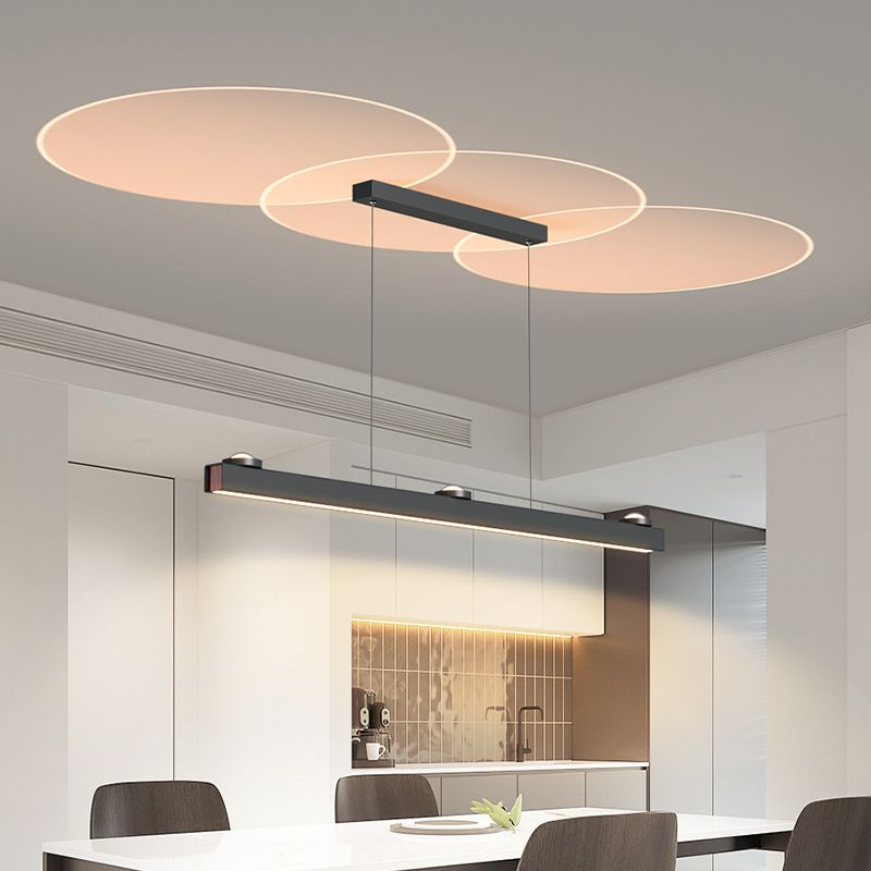 Single White/Black Modern Ceiling Light LED Island Lighting for Dining Room