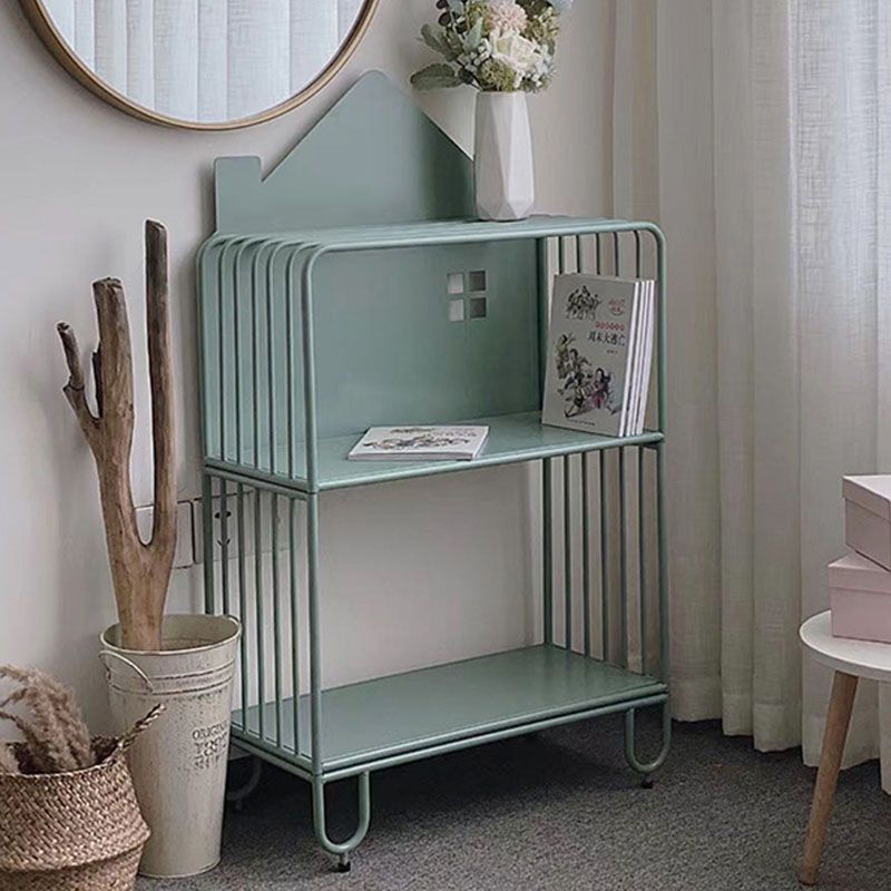 Geometry Metal Bookshelf Modern Open Storage Bookcase , 24" W / 11" D