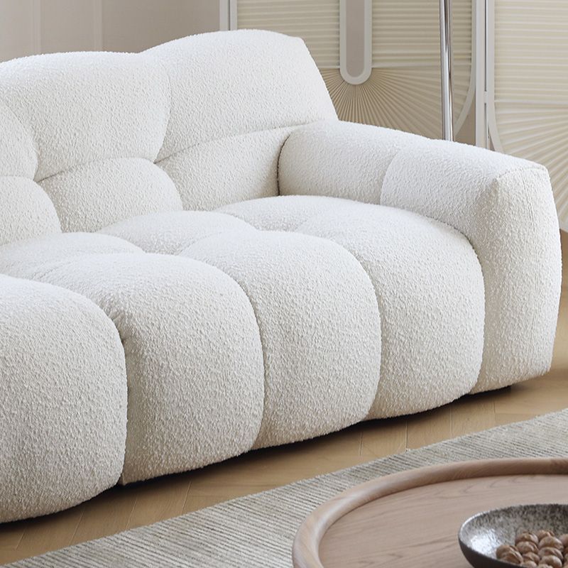 Biscuit Back Seating Square Arm Sofa in White for Living Room