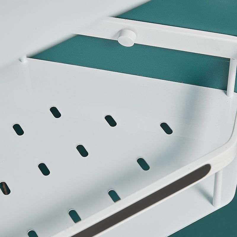 Matte White 3-Piece Modern Bathroom Accessory Set, Bath Shelf