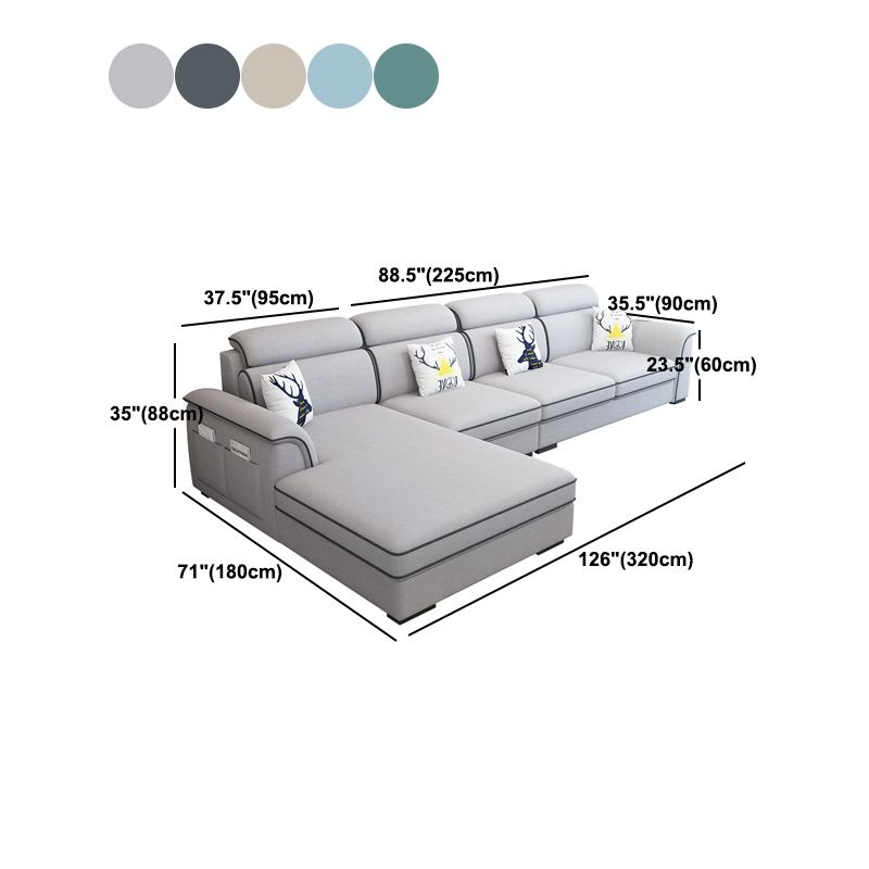 Contemporary Living Room Stationary Recessed Arm Cushions Seating