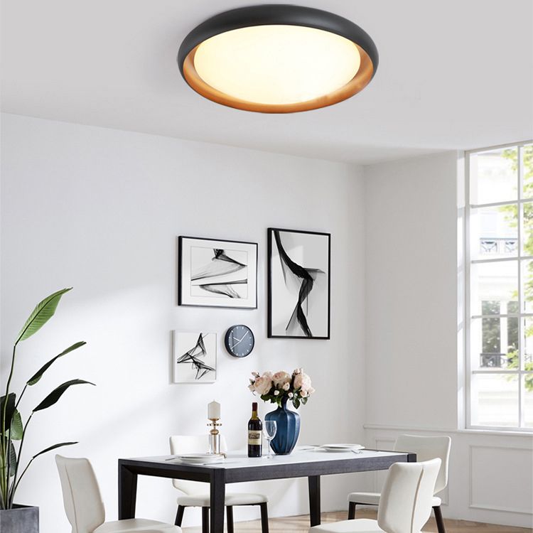 Moderne Minimalistische LED Flush Mount Aluminium Circular Ceiling-profiel met Acrylic Shade