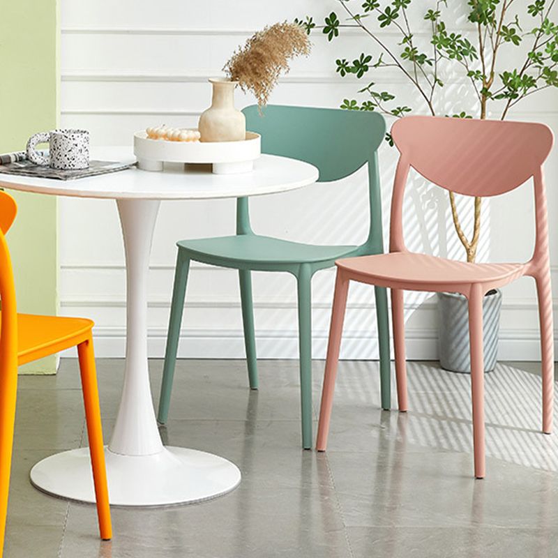Contemporary Kitchen Dining Chair Plastic Open Back Side Chair