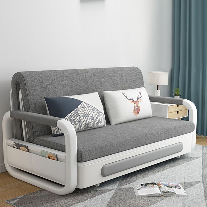 Cushion Back Sofa Futon Pillow Included Round Arms Futon Sofa Bed