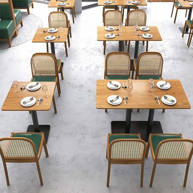 Colección de comedor de madera maciza Mesa de comedor de estilo industrial para el hogar