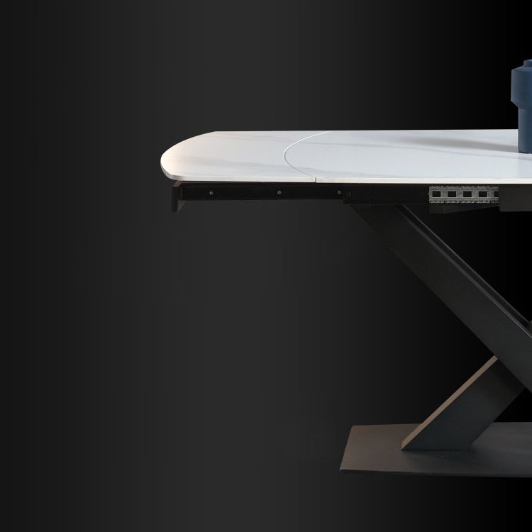 Extendable Modern Kitchen Sintered Stone Furniture Standard Height Dining Room Table Set