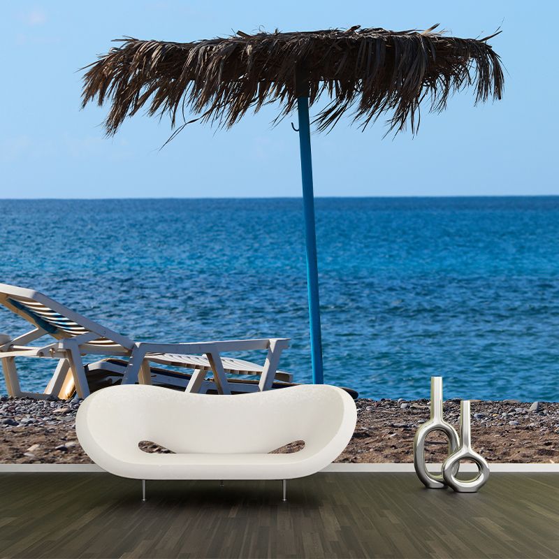 Tropical Beach Wall Mural Wallpaper Moisture Resistant for Sleeping Room