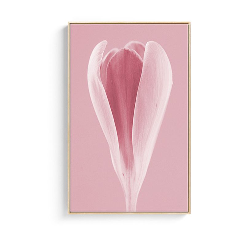 Photographic Print Flowerbud Wall Art Pink Nordic Style Wall Decor for Girls Bedroom