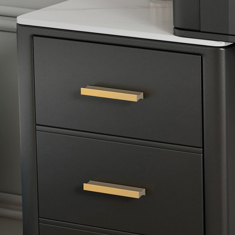 Black/White Make-up Vanity Luxurious Stone Top Dressing Table