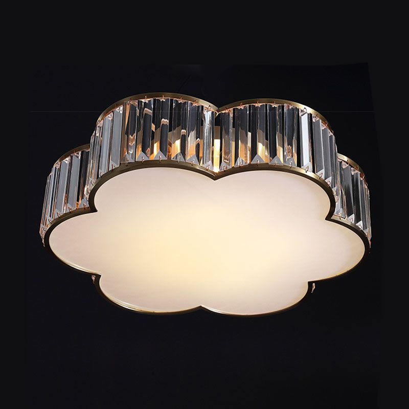 Kristall-Messing-Unterputzleuchte im kolonialen Kreativstil mit geometrischer Kupfer-Deckenleuchte