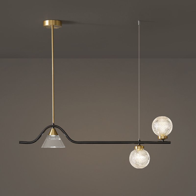 Cone et îlot Ball Light Minimaliste en verre treillis de verre