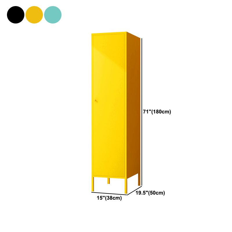 Contemporary Wardrobe Cabinet with Adjustable Shelves Steel Wardrobe Armoire