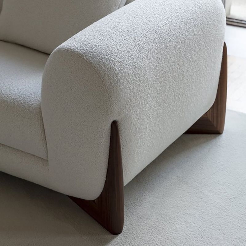 Contemporary Living Room Brown Sofa Round Arm Pillows Seating