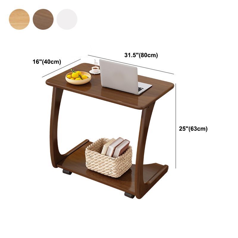 Nordic C Side Table Solid Wood Rectangular Side Table for Living Room