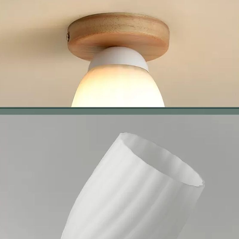 Luminaire de plafond à abat-jour blanc, montage encastré en verre moderne pour chambre à coucher