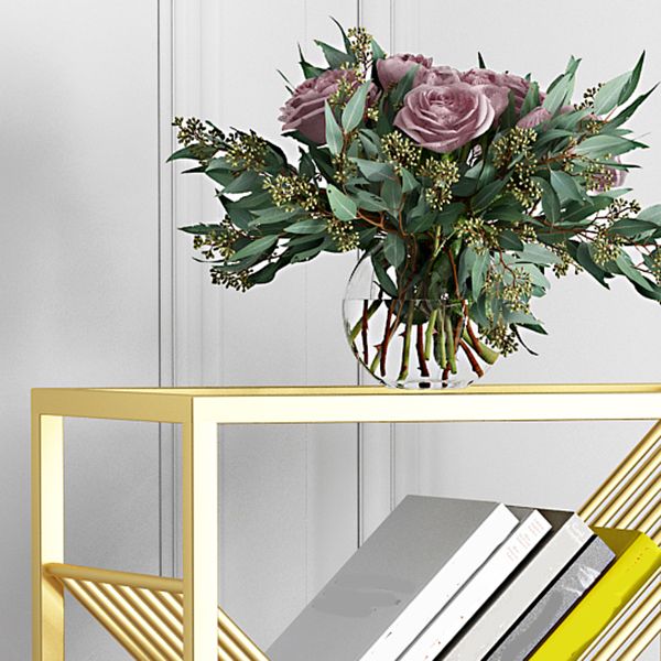 Modern Style Bookcase Open Back Metal Vertical Bookshelf for Home