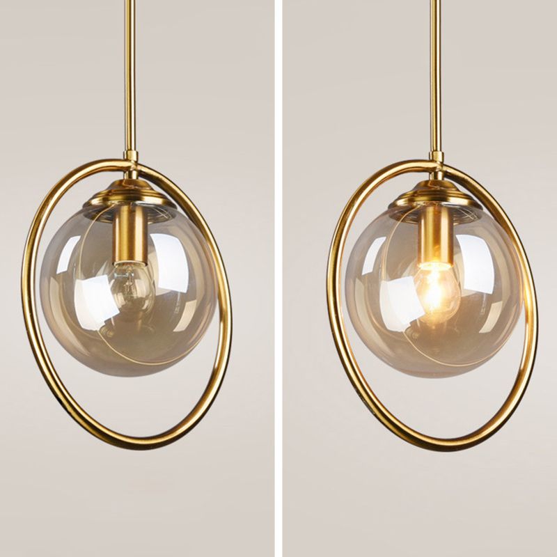 Luminaire pendentif en verre globe