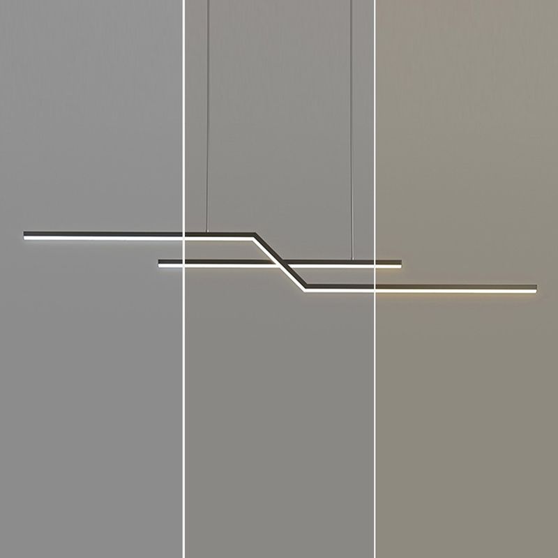 2 - Light Iron Kitchen Island Fixture LED Contemporary Ceiling Pendant