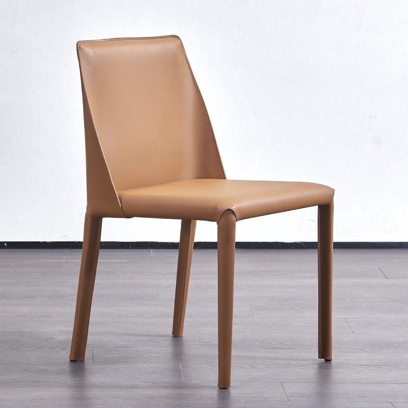 Faux Leather Armless Dining Chairs Modern Dining Room Chair for Home