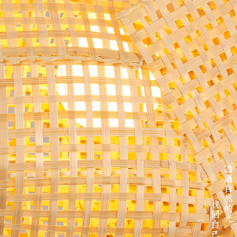 Bamboo Japanese Pendant Light Creative Fish 1-Light Hanging Ceiling Light