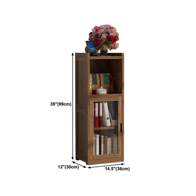 Scandinavian Style Bookshelf Engineer Wood with Door Bookcase for Office