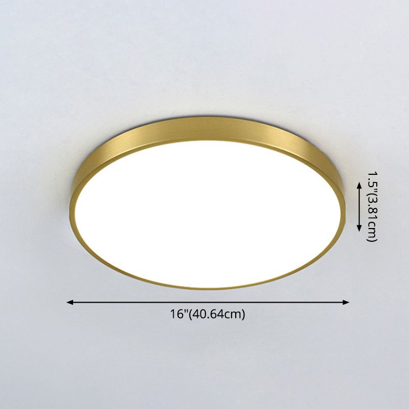 Gouden metalen ronde inbouw plafondlamp moderne stijl LED inbouwverlichting voor slaapkamer