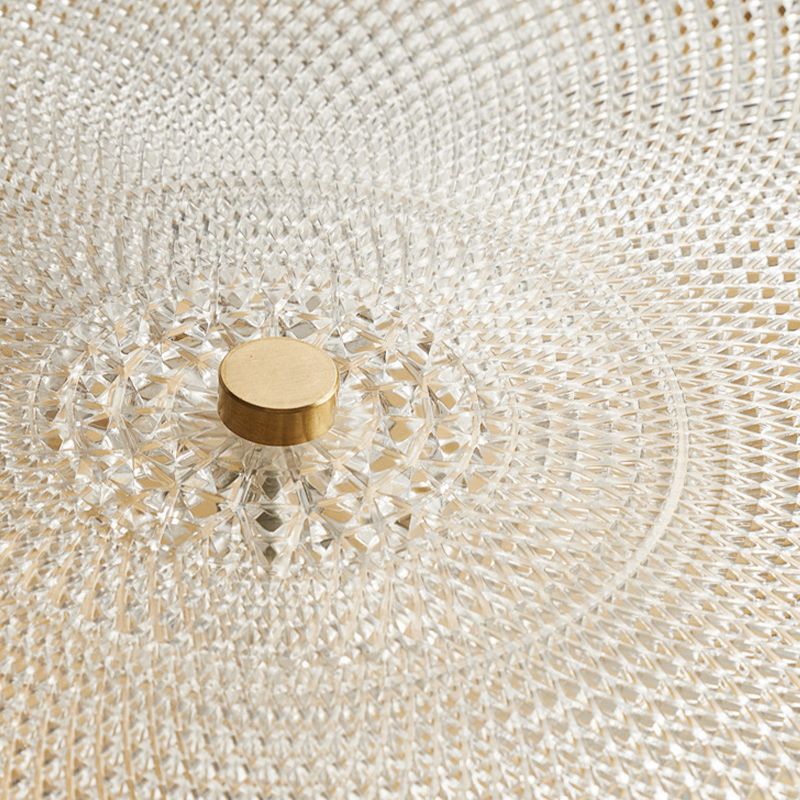Modern Flush Light Round Ceiling Lighting with Brass and Acrylic for Bedroom
