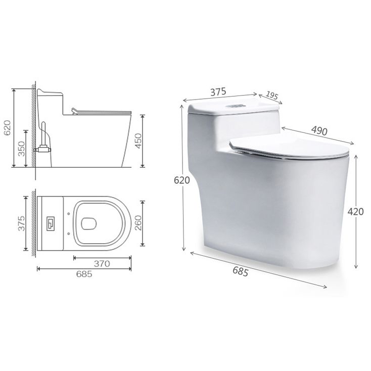 Modern One Piece Toilet Bowl Floor Mount Flush Toilet with Seat
