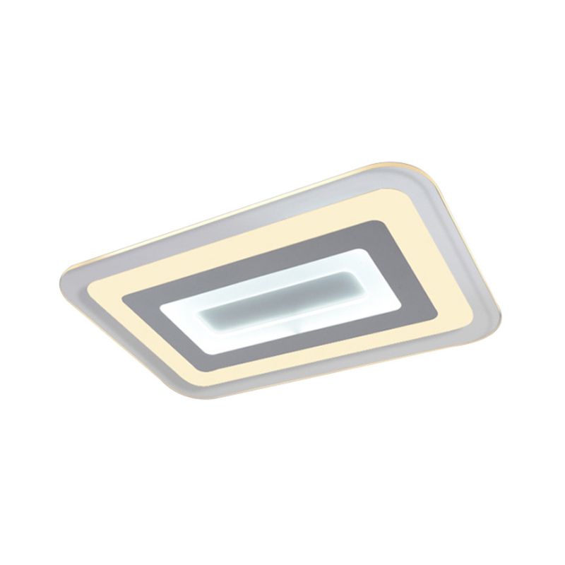 23"/31"/47" Brede Dunne Acryl Flush Mount Licht Eenvoudige LED Witte Plafondlamp in Warm/Wit Licht