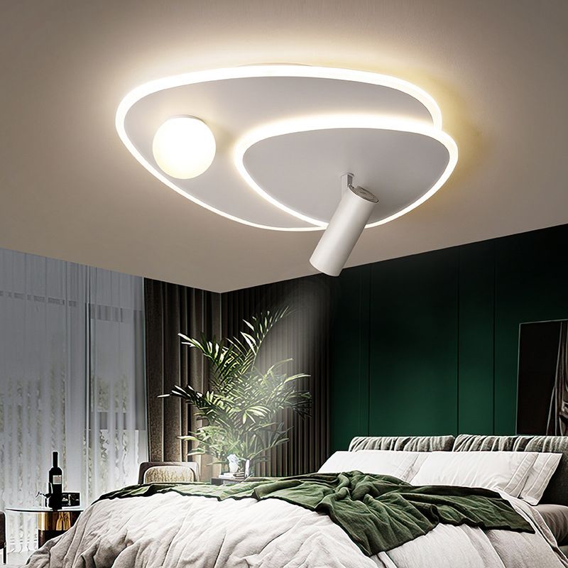 Geometric LED Flush Mount Iron and Acrylic Ceiling Flush with Spotlight