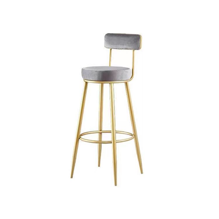 Scandinavian Round Armless Counter Stools Upholstered Bar Stools for Home