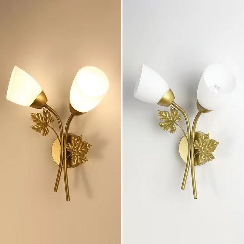 Conical Glass Wall Light Sconce Minimalist Style Sconce Light Fixture for Bedroom