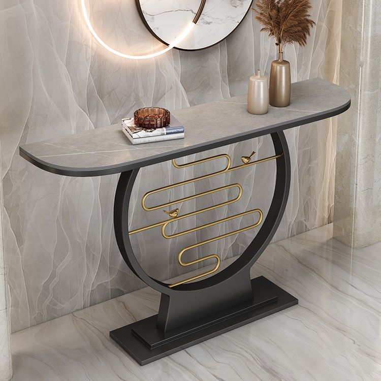 Scratch Resistant Console Table 11.8 Inch Wide Contemporary Slate Console