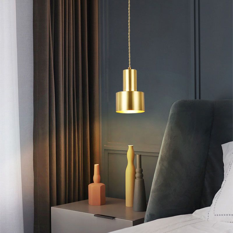 Contemporary Pendant Lights, Industrial Metal 1-Light Milk Can Pendant Light Fixture