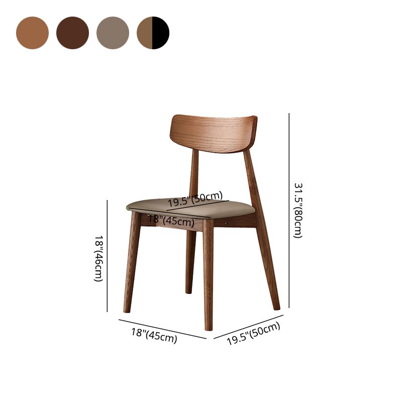 Hedendaagse houten eetkamerstoel Open Back Dining Side Chair (set van 2)