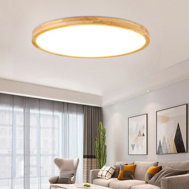 Circular Flush Mount Light Fixture Modern Wood Flush Mount