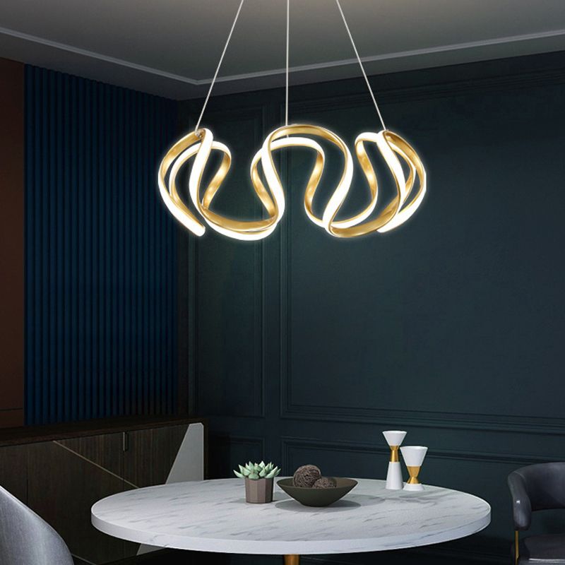 Waving Chandelier Light Fixture Nordic Style LED Hanging Light Fixture