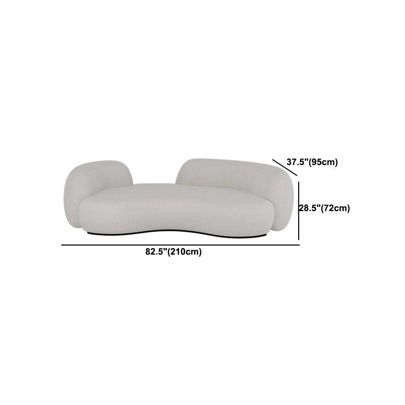 Contemporary Tight Back Sofa Tuxedo Arm Curved Sofa for Living Room