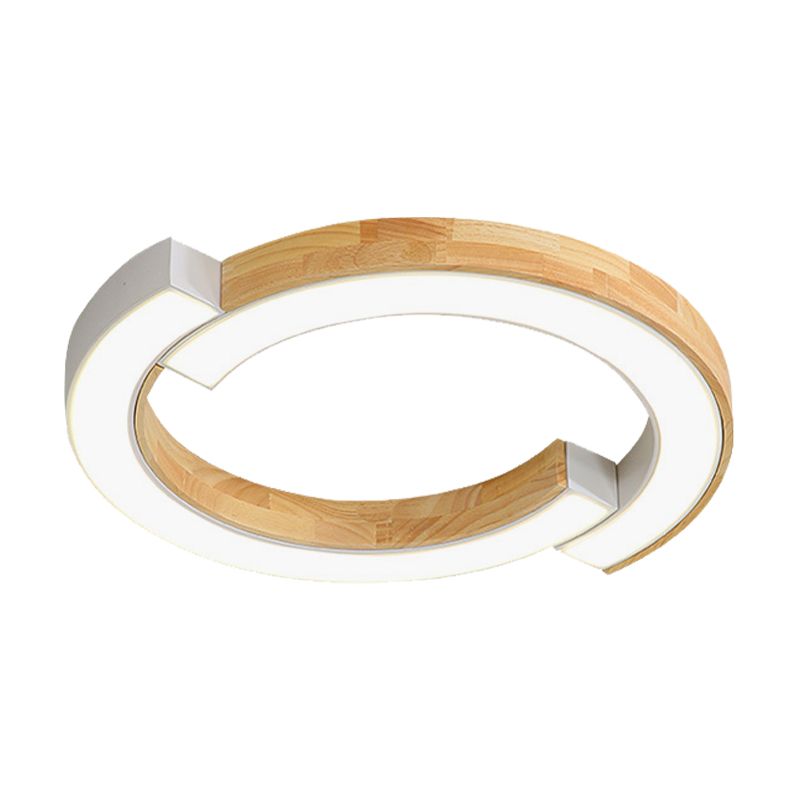 Bedroom 2-Arch Bridge Ceiling Lamp Acrylic Contemporary 15"/19" Width LED Black/White Ceiling Mount Light