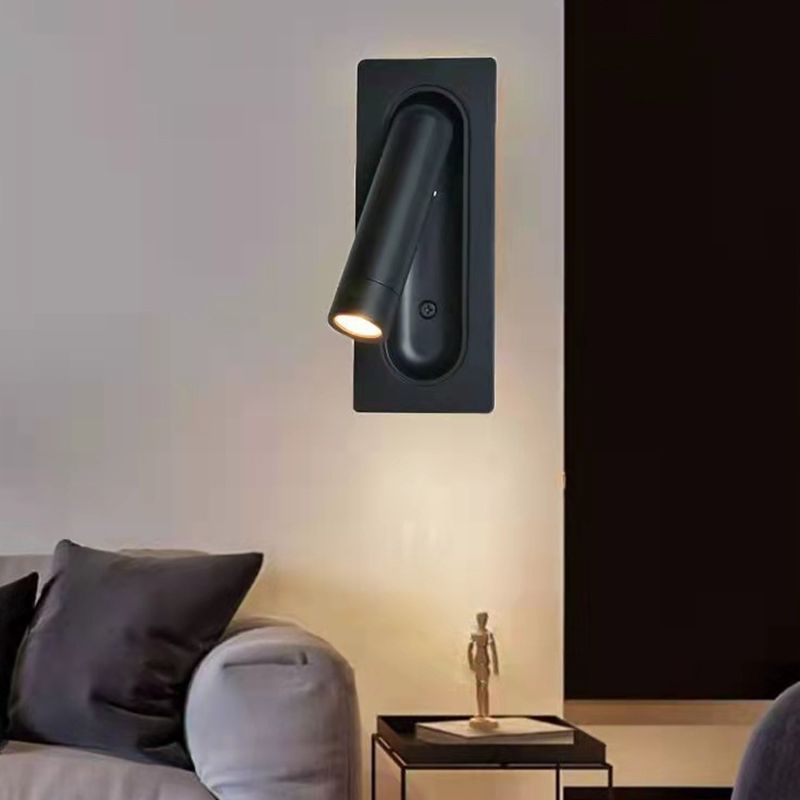1-Light Cylinder Wall Mount Light Modern Style Metal Reading Wall Lamp